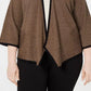 Cardigan feminino Alfani plus size com drapeado frontal, bege escuro, tamanho 1X