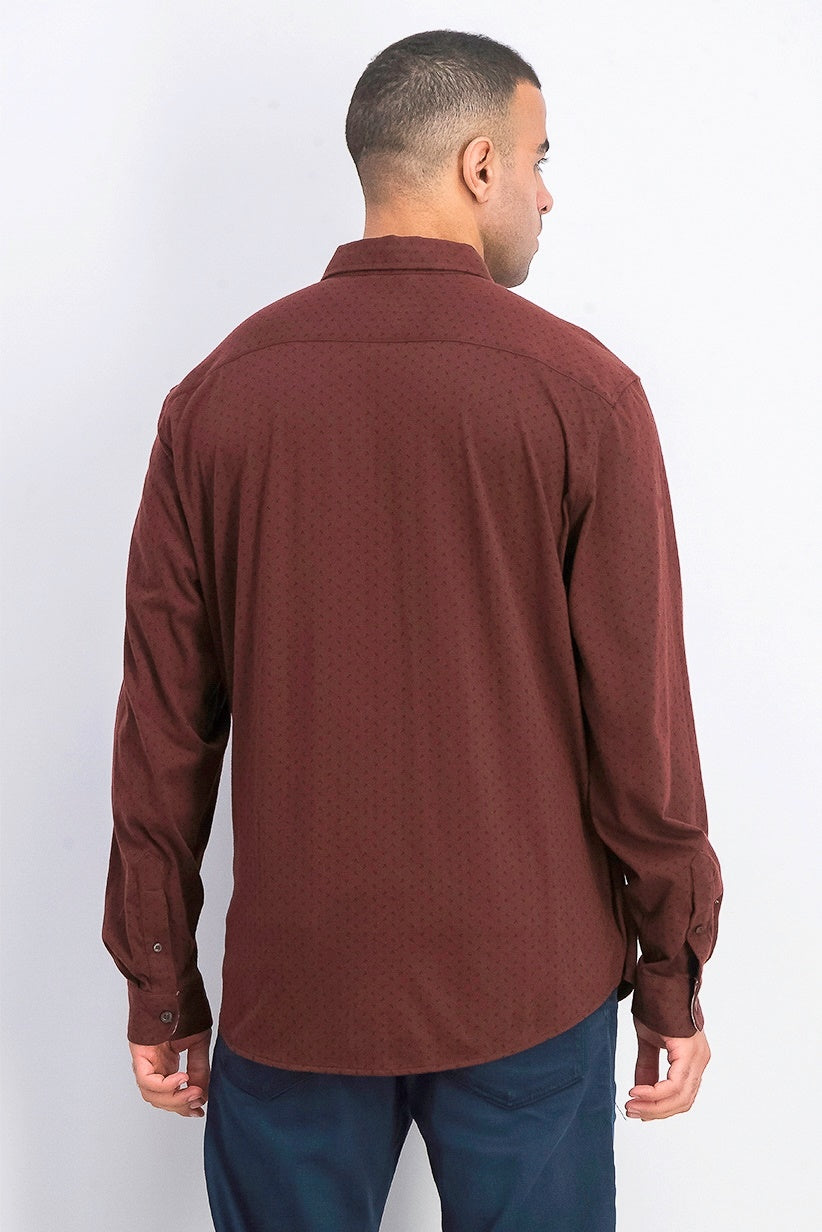 Camisa elástica Docker Alpha Ultimate Slim Fit Smart Flex masculina, vermelha, tamanho X-G