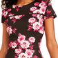 Vestido infantil com estampa floral evasê, preto, tamanho 9, da City Studios
