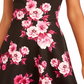 Vestido infantil com estampa floral evasê, preto, tamanho 9, da City Studios
