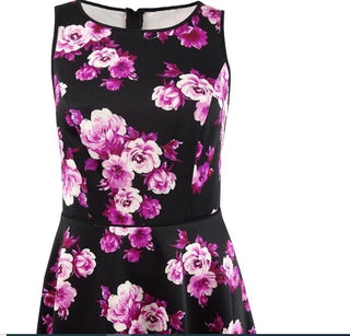 Vestido longo feminino City Studios com estampa floral evasê, roxo, tamanho 22W