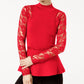 Top peplum de renda feminino pequeno INC International Concepts, tamanho pequeno, vermelho