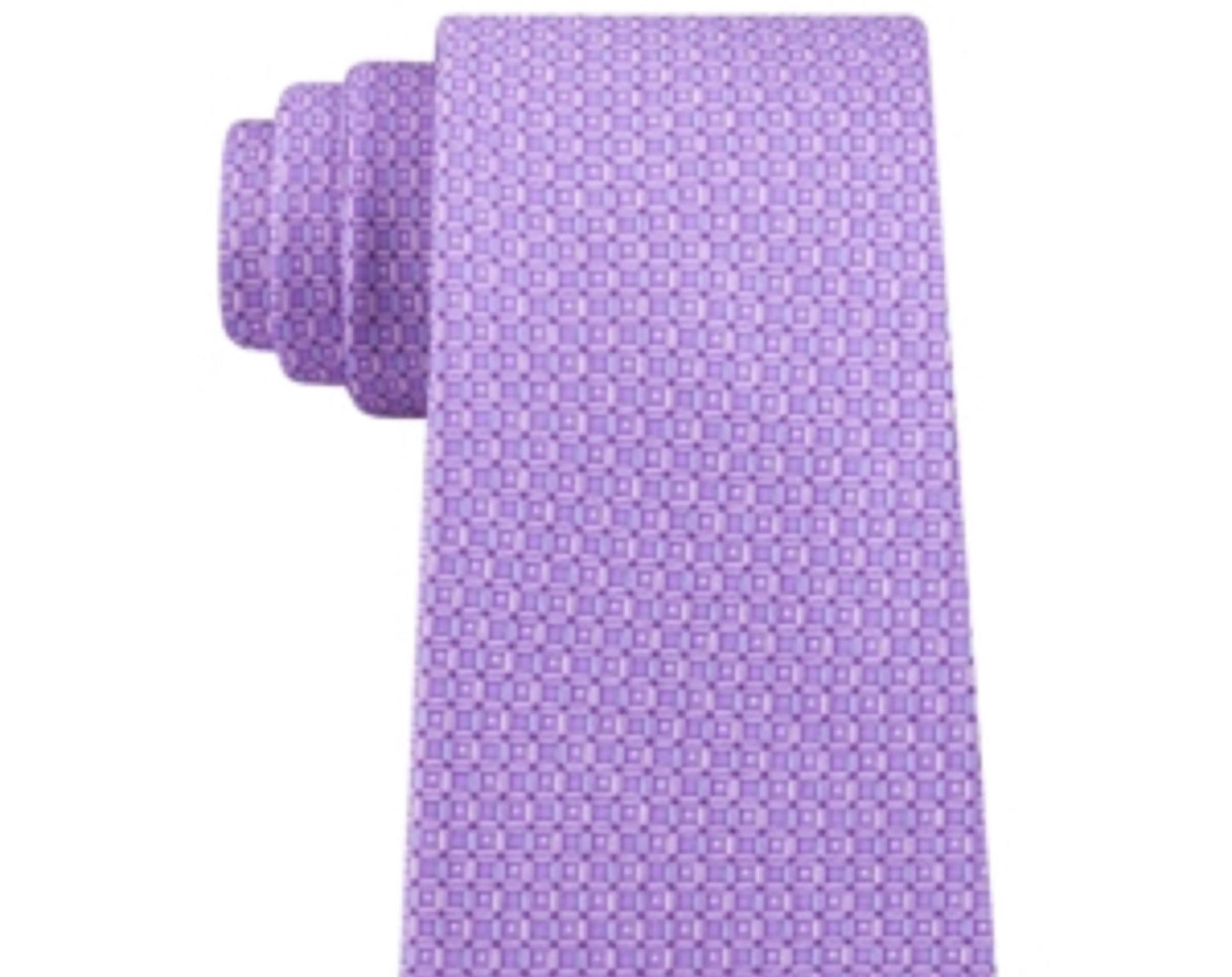 Gravata de sarja de seda clássica Michael Kors Geo Cube masculina, roxa, tamanho regular