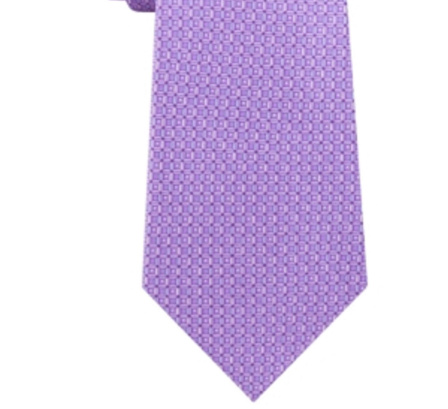 Gravata de sarja de seda clássica Michael Kors Geo Cube masculina, roxa, tamanho regular