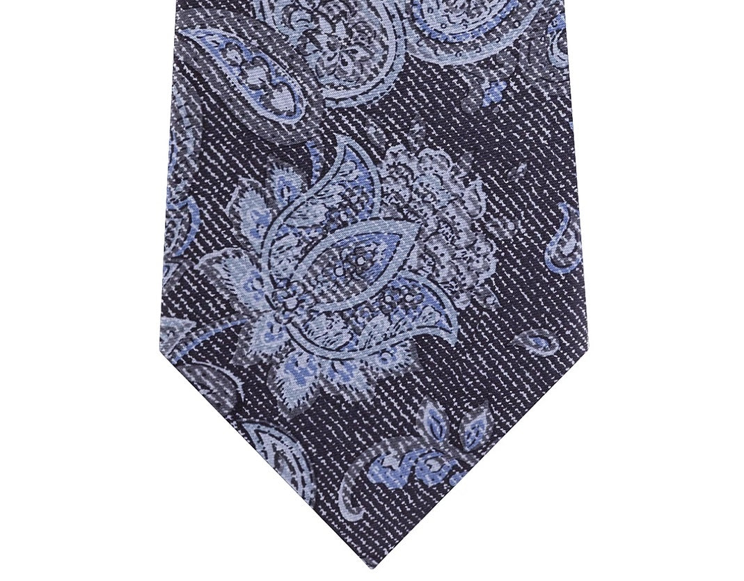 Gravata de seda estampada masculina Michael Kors cinza tamanho regular