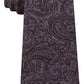 Gravata fina masculina Michael Kors Paisley preta tamanho regular