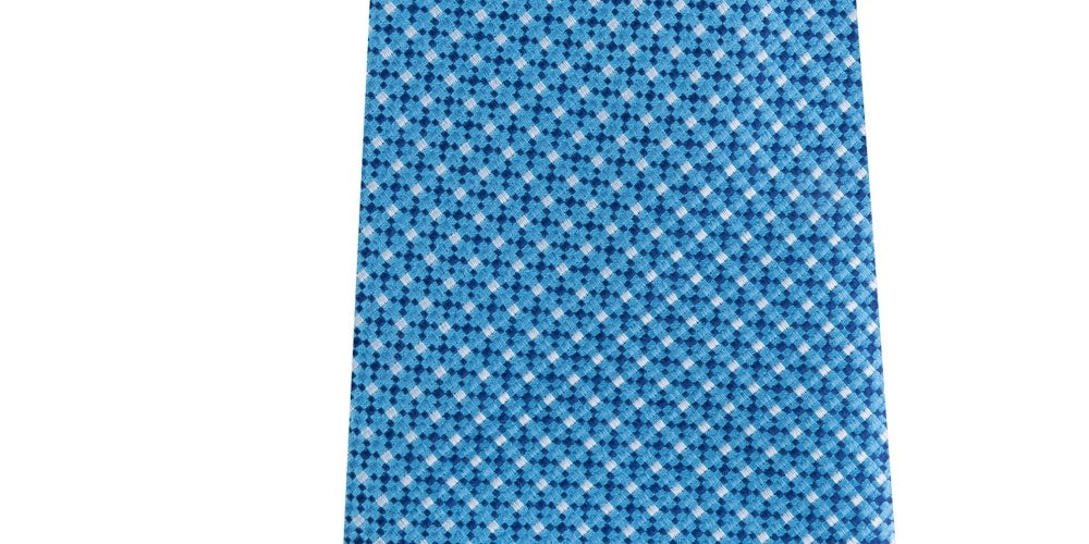 Gravata Masculina Michael Kors de Seda com Acabamento em Seda Azul, Tamanho Regular