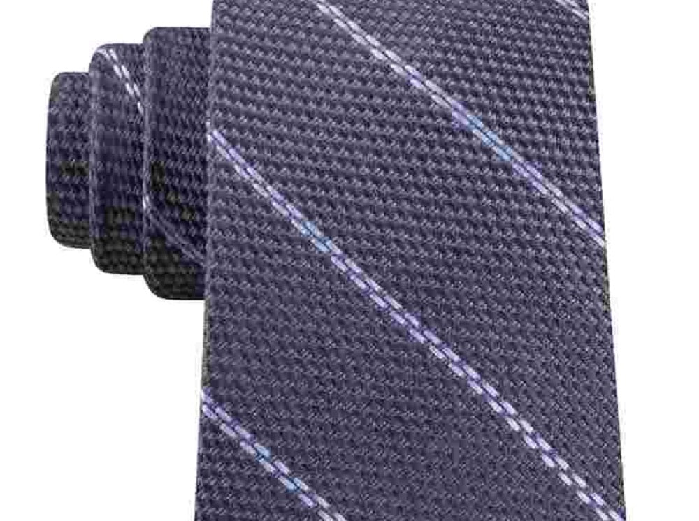 Gravata de seda masculina Michael Kors cinza tamanho regular