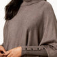 Alfani Suéter Poncho Feminino Petite Gola Alta Bege Escuro Tamanho Petite