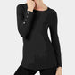 Suéter feminino Alfani com detalhe canelado e botões de pressão, preto, tamanho X-S