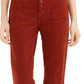 Calça jeans feminina Lucky Brand Ava Corduroy cintura média corte cano alto marrom tamanho 32
