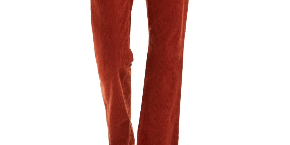 Calça jeans feminina Lucky Brand Ava Corduroy cintura média corte cano alto marrom tamanho 32