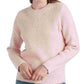Suéter feminino de malha waffle Lucky Brand, rosa, tamanho extragrande