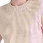 Suéter feminino de malha waffle Lucky Brand, rosa, tamanho extragrande