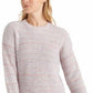 Suéter feminino Lucky Brand de malha mesclada com gola redonda, rosa, tamanho médio