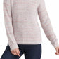 Suéter feminino Lucky Brand de malha mesclada com gola redonda, rosa, tamanho médio