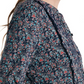 Blusa feminina Lucky Brand com botões florais e botões, azul marinho, tamanho pequeno