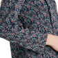 Blusa feminina Lucky Brand com botões florais e botões, azul marinho, tamanho pequeno