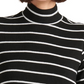 Suéter feminino listrado com gola alta Lucky Brand, preto, tamanho extragrande