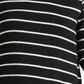 Suéter feminino listrado com gola alta Lucky Brand, preto, tamanho extragrande