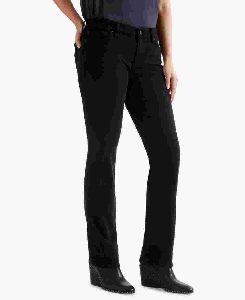 Calça jeans feminina Lucky Brand Sweet 'N Straight-Leg preta, tamanho 27