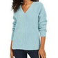 Suéter de chenille com decote em V Lucky Brand, azul brilhante, tamanho extragrande