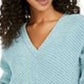 Suéter de chenille com decote em V Lucky Brand, azul brilhante, tamanho extragrande