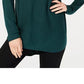 Suéter feminino com cauda de camisa verde da INC International Concepts
