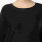 Blusa feminina de lã alta e baixa da INC International Concepts, preta, tamanho 2X