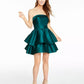 Vestido sem alças de duas camadas B Darlin Juniors, verde, tamanho 15-16