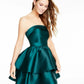 Vestido sem alças de duas camadas B Darlin Juniors, verde, tamanho 15-16