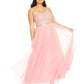 Vestido de festa feminino City Studios Plus Size com detalhes em tule bordado, rosa, tamanho 18W