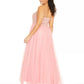 Vestido de festa feminino City Studios Plus Size com detalhes em tule bordado, rosa, tamanho 18W