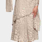 Vestido e xale estampados femininos Alex Evenings, marrom, tamanho 14