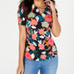 Blusa feminina Thalia Sodi com estampa e mangas curtas, tamanho P, branca