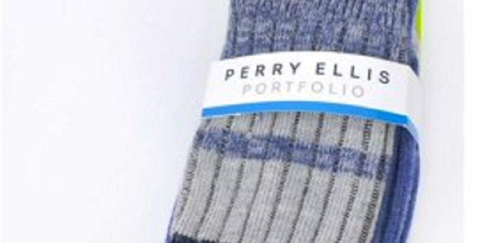 Perry Ellis Meias Grossas Masculinas Pacote com 3, Cinza e Preto, Tamanho Regular