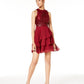 Vestido City Studios Juniors em camadas e flare, roxo, tamanho 5