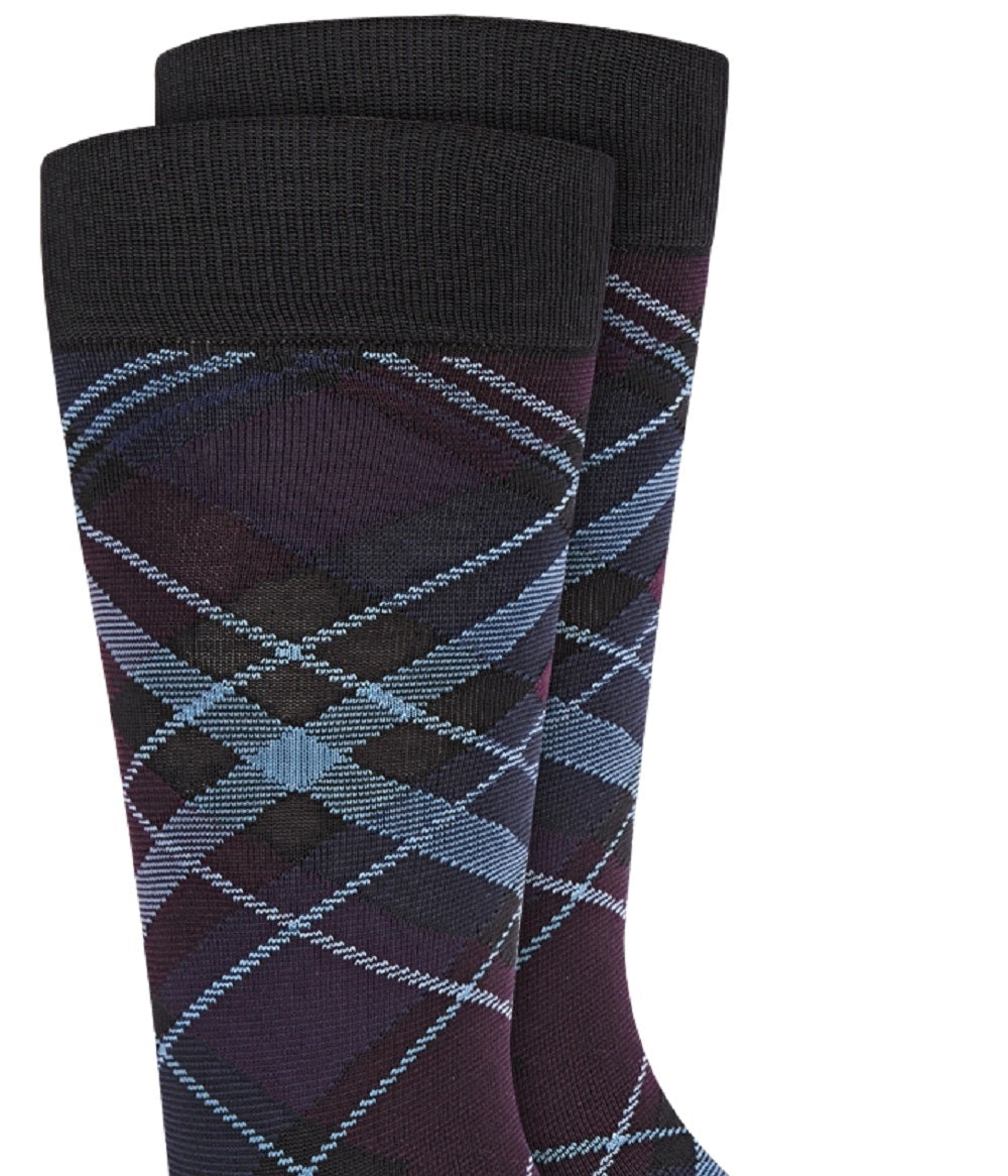 Meias masculinas Perry Ellis de microfibra xadrez, tamanho azul-marinho, tamanho regular