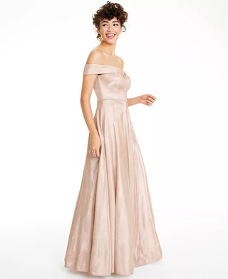 Vestido ombro a ombro para formatura Say Yes To The Prom Juniors, tamanho 3, prata