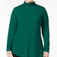 JM Collection Top feminino plus size gola alta verde tamanho 1X