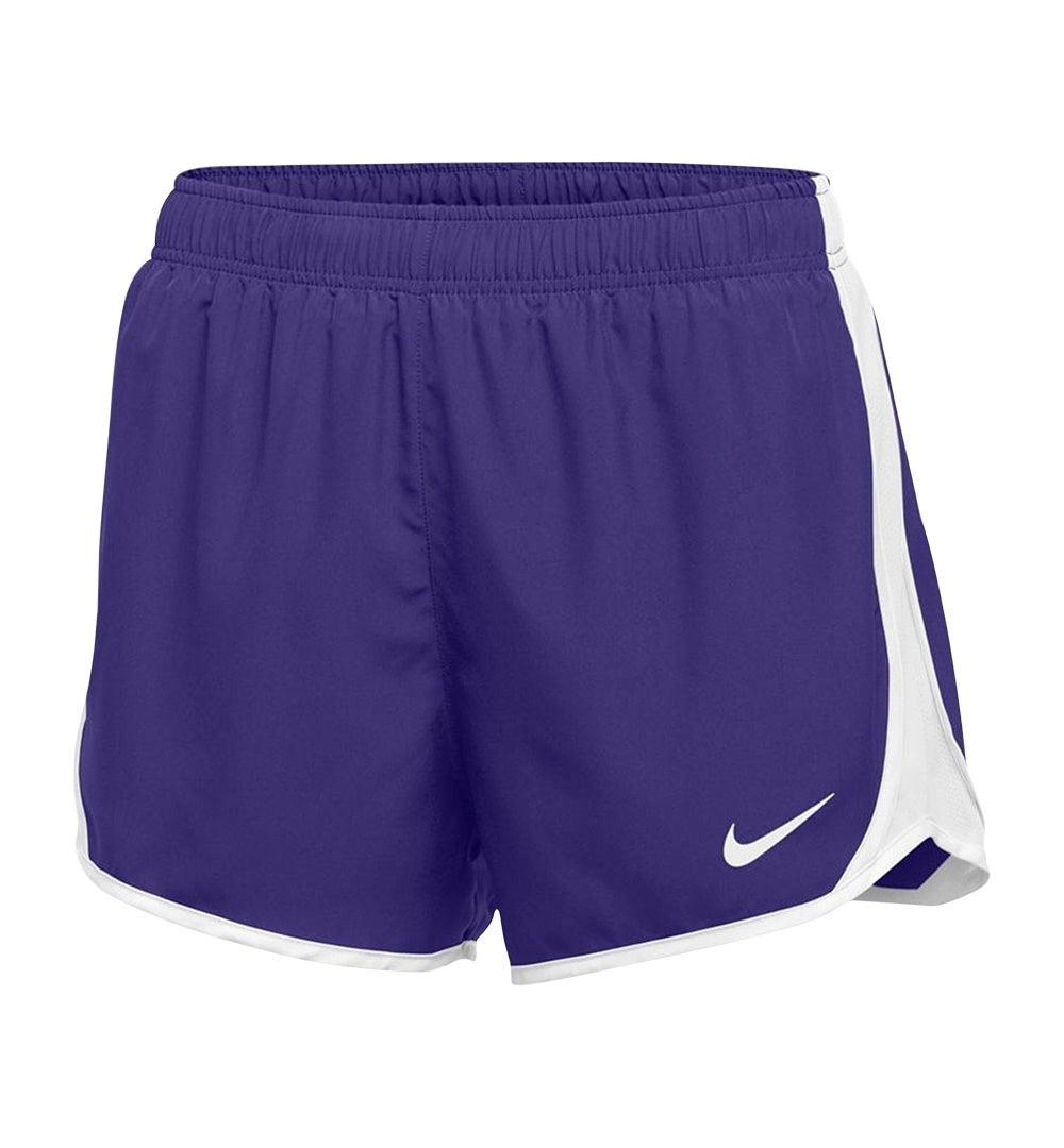 Shorts de corrida Nike Dry Tempo feminino, roxo, tamanho extrapequeno