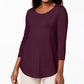 JM Collection Top Feminino Gola Redonda Vinho Tamanho Médio