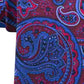 Gravata masculina Tommy Hilfiger Nightfall de seda Paisley vermelha escura, tamanho regular