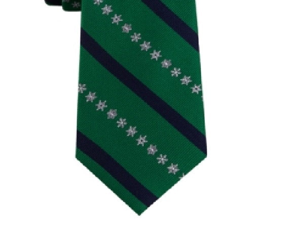 Gravata listrada de floco de neve masculina Tommy Hilfiger, verde, tamanho regular