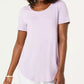 JM Collection Top feminino com decote redondo, roxo, tamanho pequeno