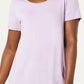 JM Collection Top feminino com decote redondo, roxo, tamanho pequeno