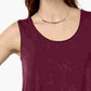 JM Collection Regata feminina com decote redondo, vermelha, tamanho X-S
