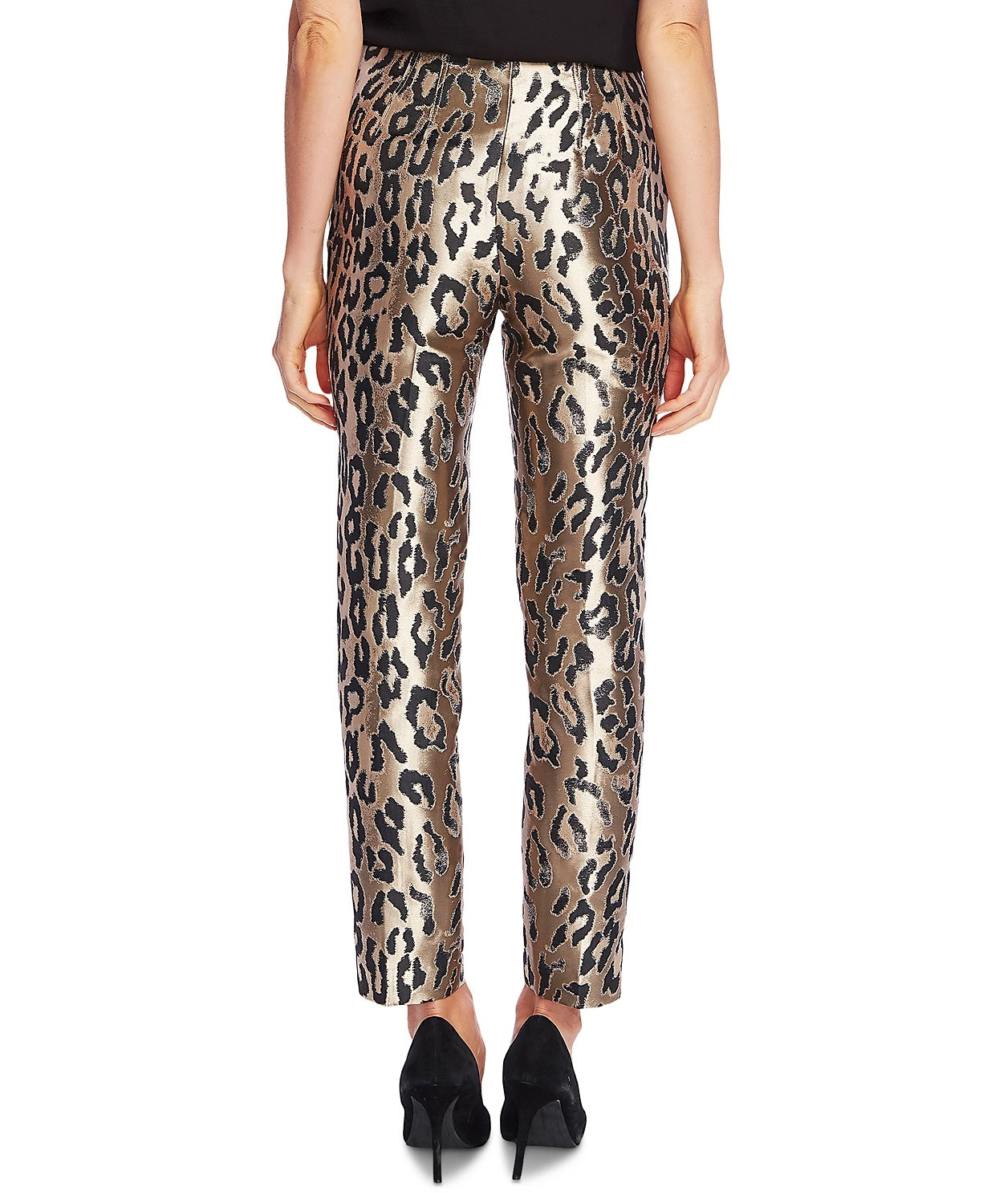 Calça feminina Vince Camuto com estampa de leopardo em jacquard, cinza, tamanho 10