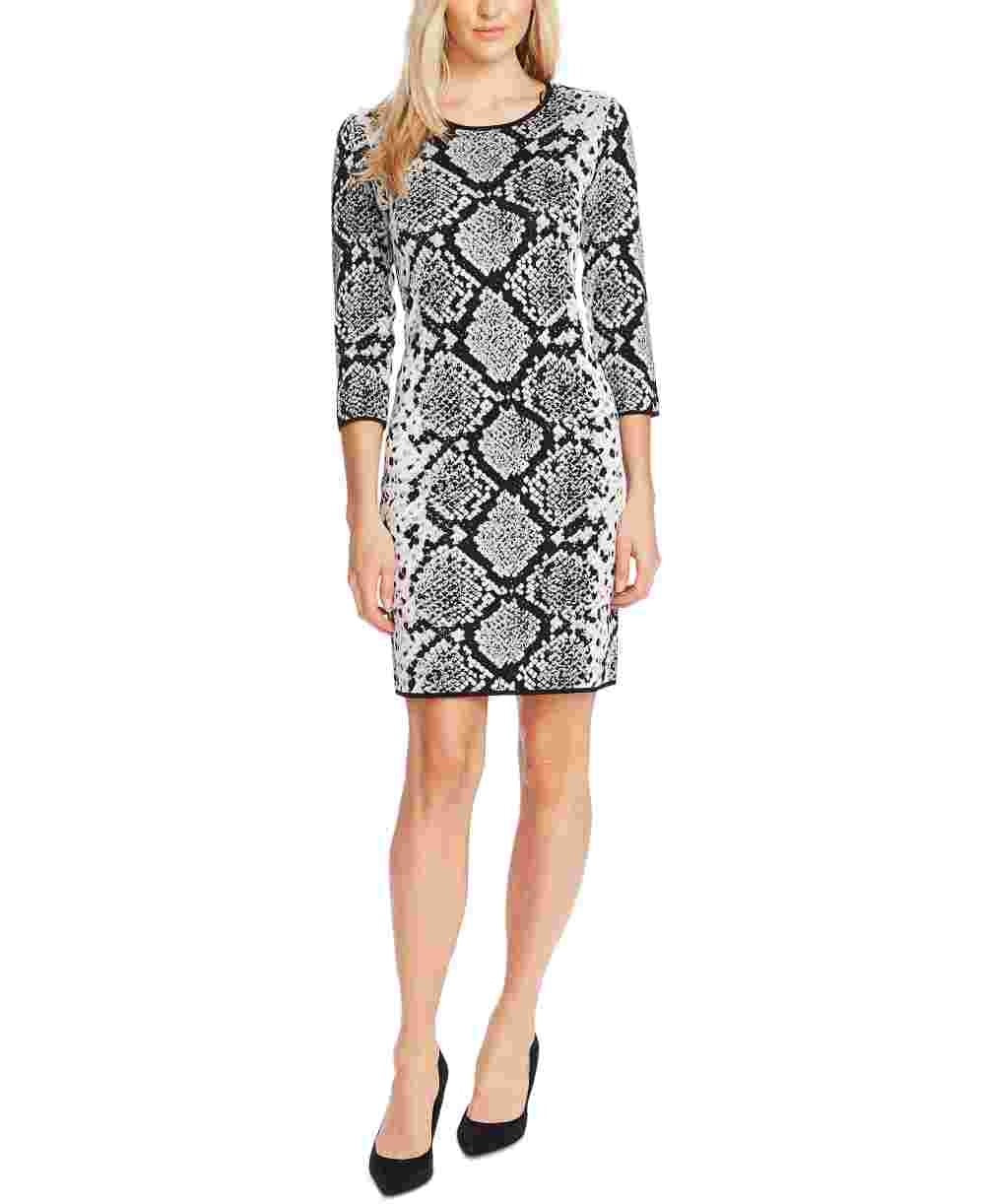 vince-camuto-womens-snakeskin-print-jacquard-sheath-dress-grey-size-large