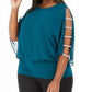 Blusa feminina MSK com acabamento em strass, verde, tamanho 1X